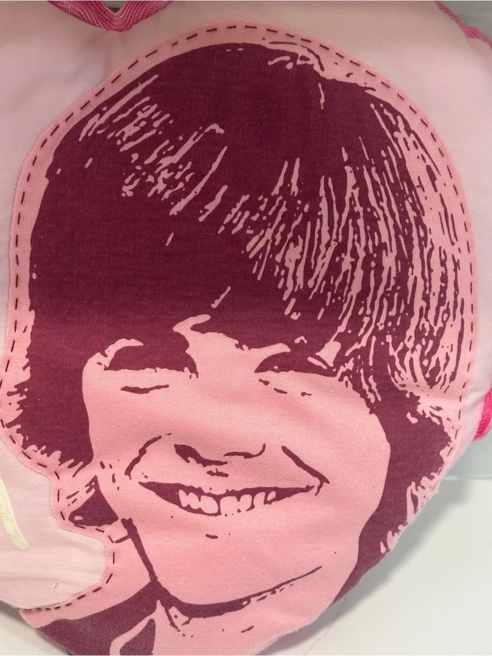 Pink Heart Pillow with Portrait and 
